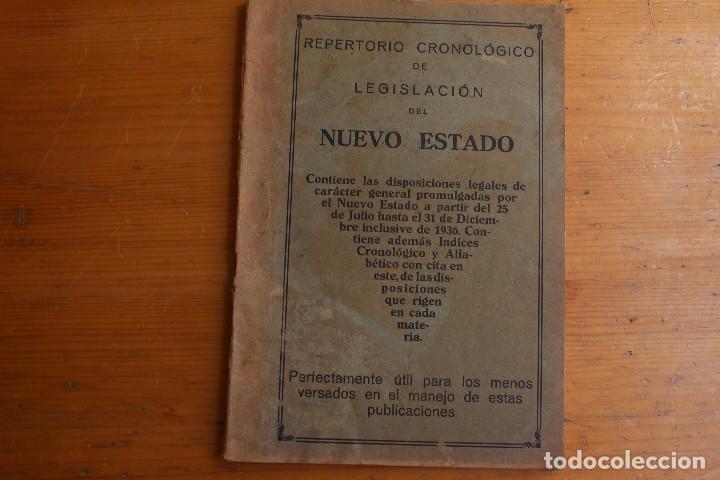 Libros antiguos: REPERTORIO CRONOL&Oacute;GICO DE LEGISLACI&Oacute;N DEL NUEVO ESTADO 1936