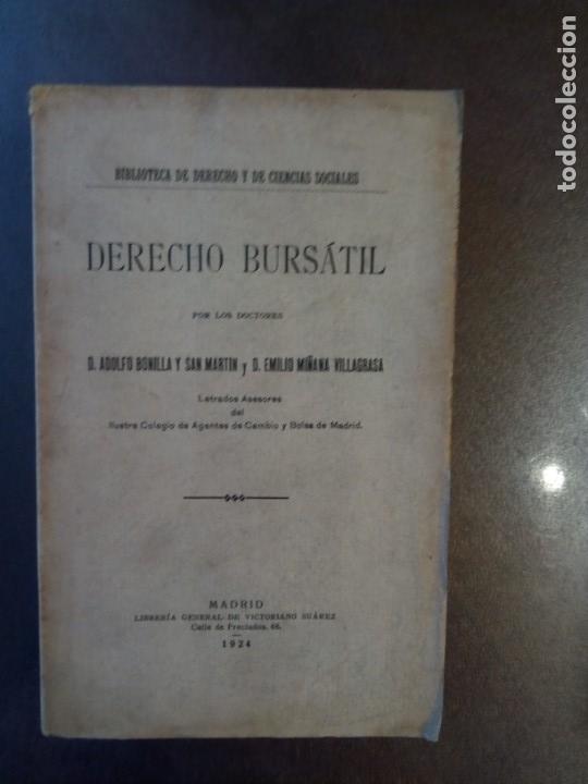 Libros antiguos: Adolfo Bonilla San Mart&iacute;n y Emilio Mi&ntilde;ana Villagrasa. DERECHO BURSATIL
