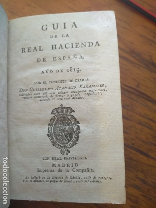 Libros antiguos: Gu&iacute;a de la Real Hacienda de Espa&ntilde;a. A&ntilde;o de 1815.