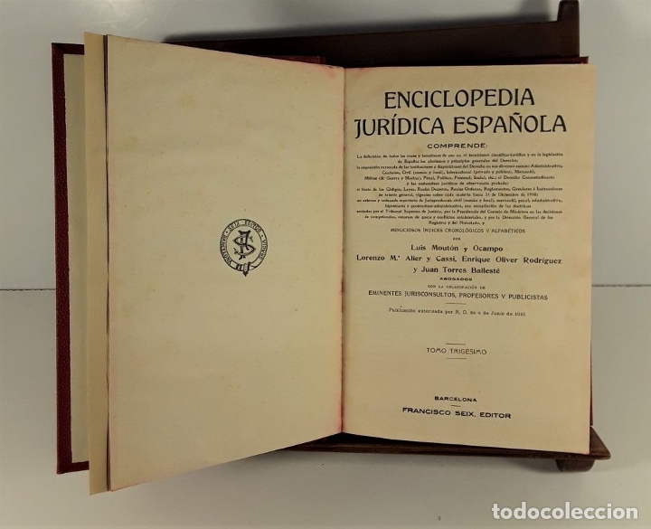 Enciclopedia Jurídica Española. 30 Tomos. Edit - Comprar Libros ...