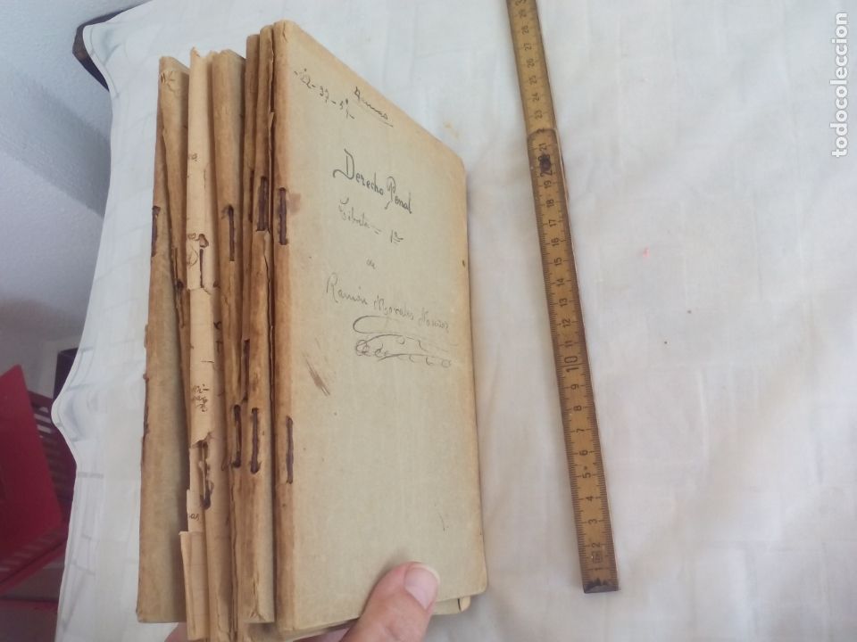 Libros antiguos: 7 LIBRETAS MANUSCRITAS DE DERECHO PENAL, A&Ntilde;OS 20-30 RAMON MORALES MU&Ntilde;OZ, ANTEQUERA GUINEA ECUATORIAL