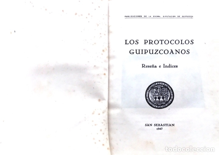 Libros antiguos: Libro sobre los Protocolos Guipuzcoanos de 1947 - Foto 2