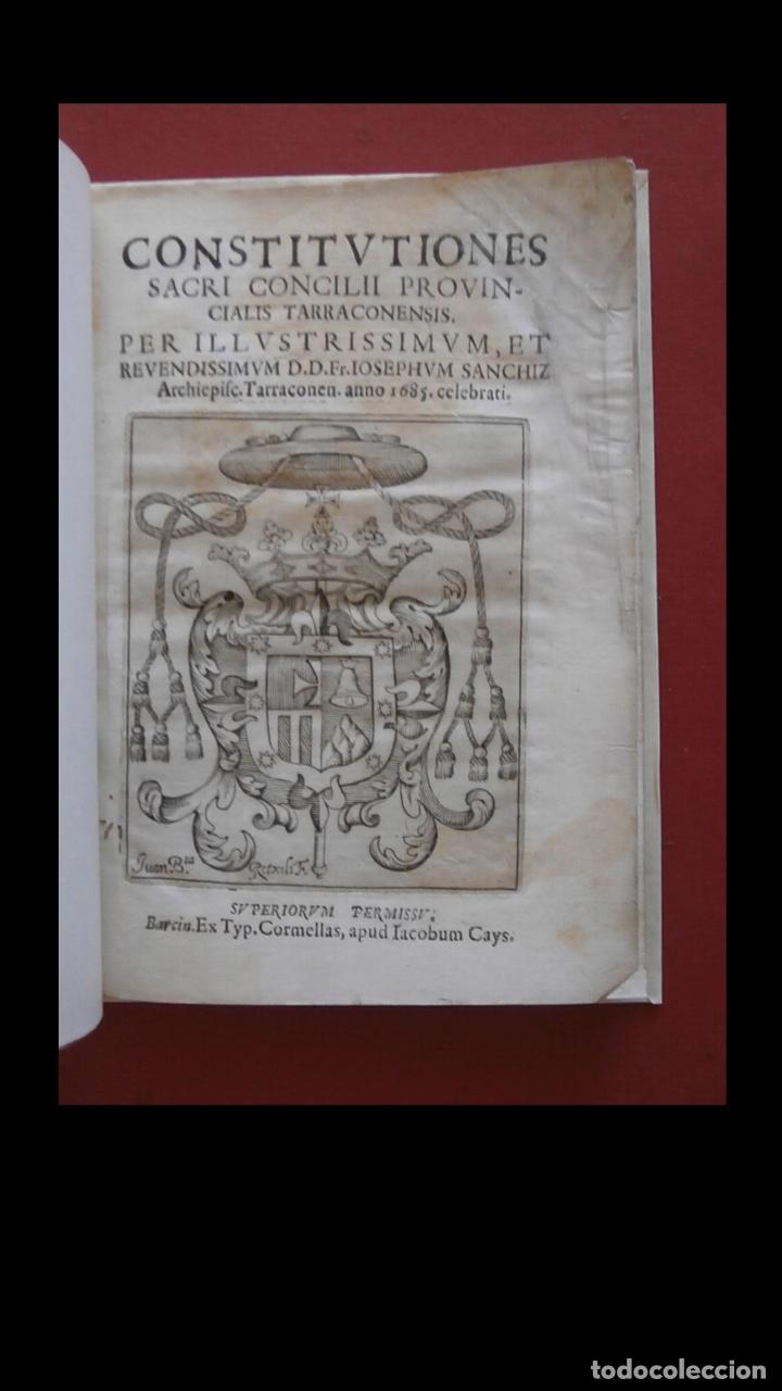 Libros antiguos: Constitutiones sacri concilii provinciales tarraconensis. Josephum Sanchiz