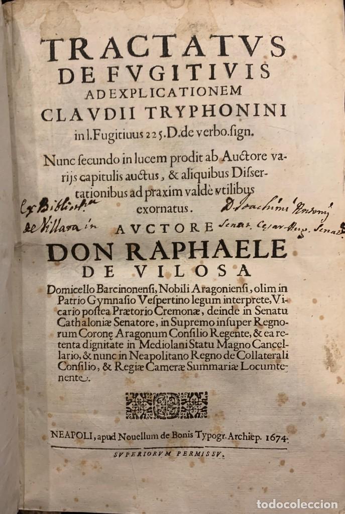Libros antiguos: Tractatus de Fugitivis ad explicationem Claudii Tryphonini./ Variae Iuris Dissertationes in foro ver