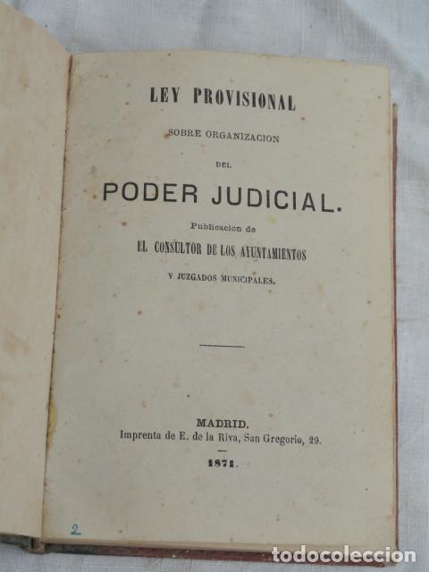 Libros antiguos: LIBRO LEY PROVISIONAL DEL PODER JUDICIAL.  A&Ntilde;O 1871. - Foto 4