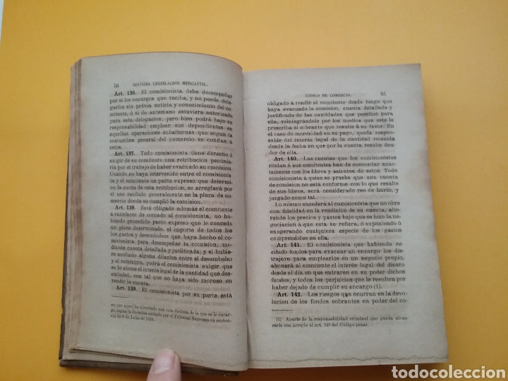 Libros antiguos: Libro C&oacute;digo del Comercio y dem&aacute;s disposiciones legales. 1874. - Foto 6
