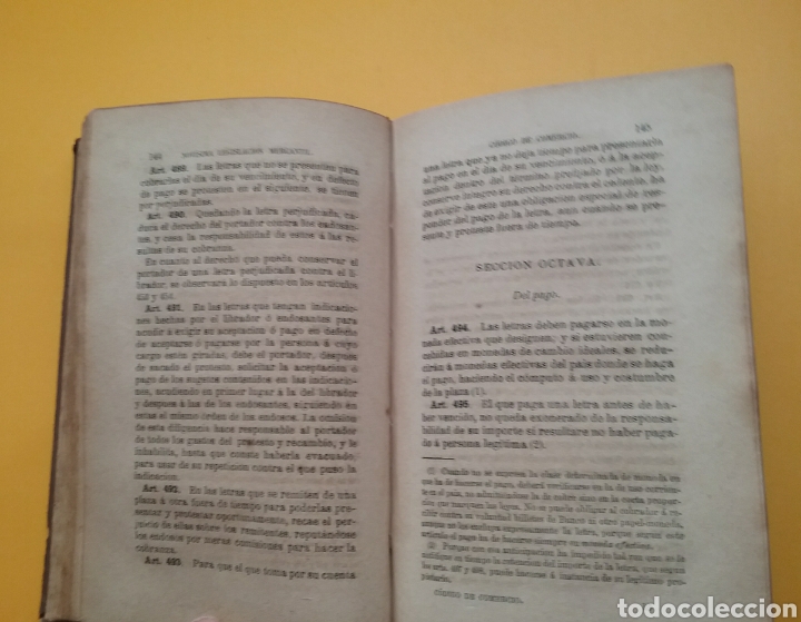 Libros antiguos: Libro C&oacute;digo del Comercio y dem&aacute;s disposiciones legales. 1874. - Foto 7