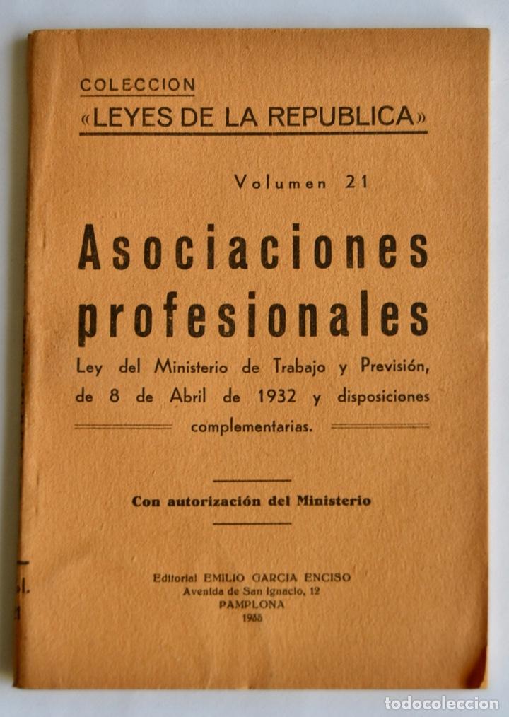 Asociaciones Profesionales Coleccion Leyes De Comprar Libros Antiguos De Derecho Economia Y Comercio En Todocoleccion