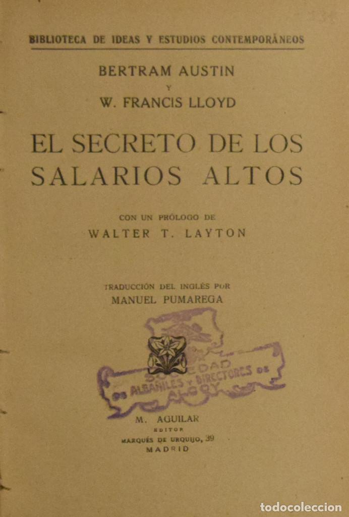 Libri antichi: EL SECRETO DE LOS SALARIOS ALTOS - Bertram AUSTIN