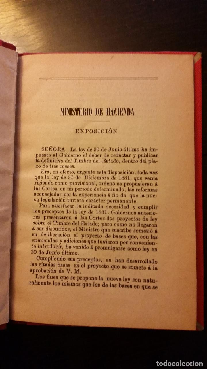 Libros antiguos: 1892 - Ley del Timbre del Estado - Foto 3
