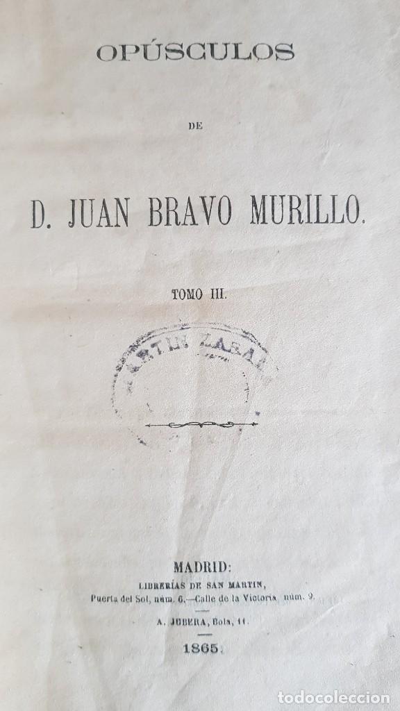 Libri antichi: Opusculos Juan Bravo Murillo 1865