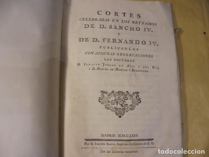 Libri antichi: CORTES DE SANCHO IV Y FERNANDO IV. 1775