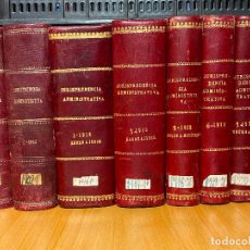 Libros antiguos: 8 TOMOS JURISPRUDENCIA ADMINISTRATIVA O COLECCION COMPLETA DE RESOLUCIONES DE 1904 A 1920. Lote 206928300