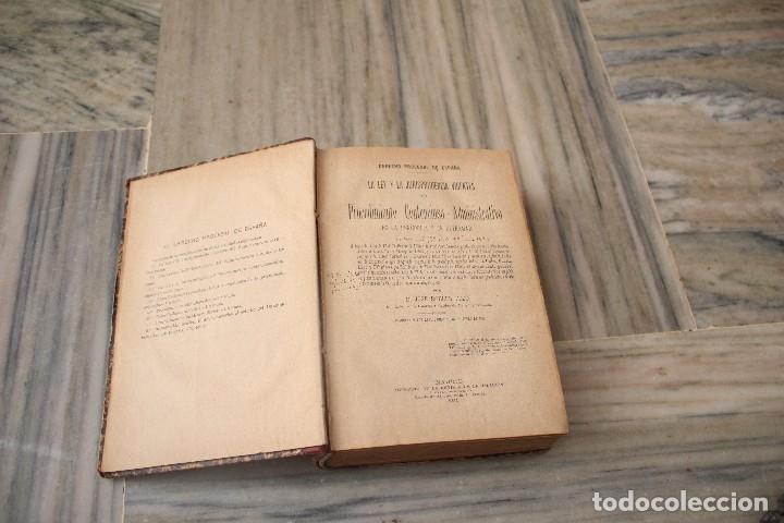 Libri antichi: LA LEY Y LA JURISPRUDENCIA VIGENTES DEL PROCEDIMIENTO CONTENCIOSOS ADMINISTRATIVO MADRID 1891