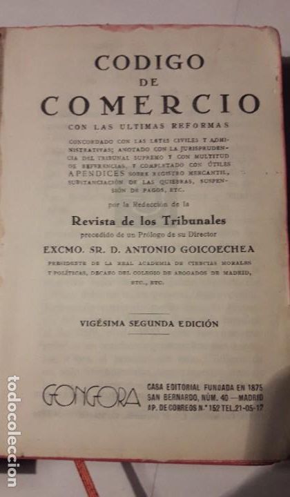 Libros antiguos: C&Oacute;DIGO DE COMERCIO. 1935 - Foto 3