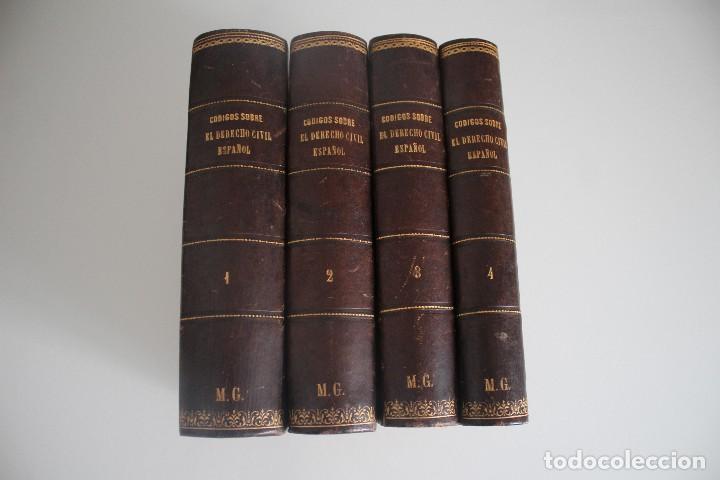 Libri antichi: C&Oacute;DIGOS SOBRE DERECHO CIVIL ESPA&Ntilde;OL 4 TOMOS BENITO GUTIERREZ FERNANDEZ MADRID 1881