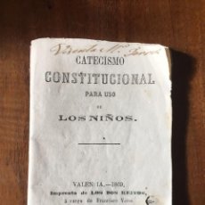 Libros antiguos: CONSTITUCIÓN ESPAÑOLA 1869 PARA USO DE LOS NIÑOS. VALENCIA. Lote 209210715
