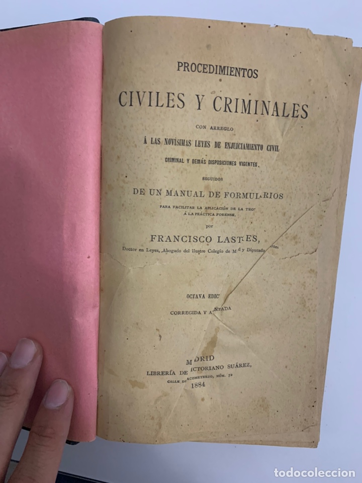 Libros antiguos: Procedimientos civiles y criminales