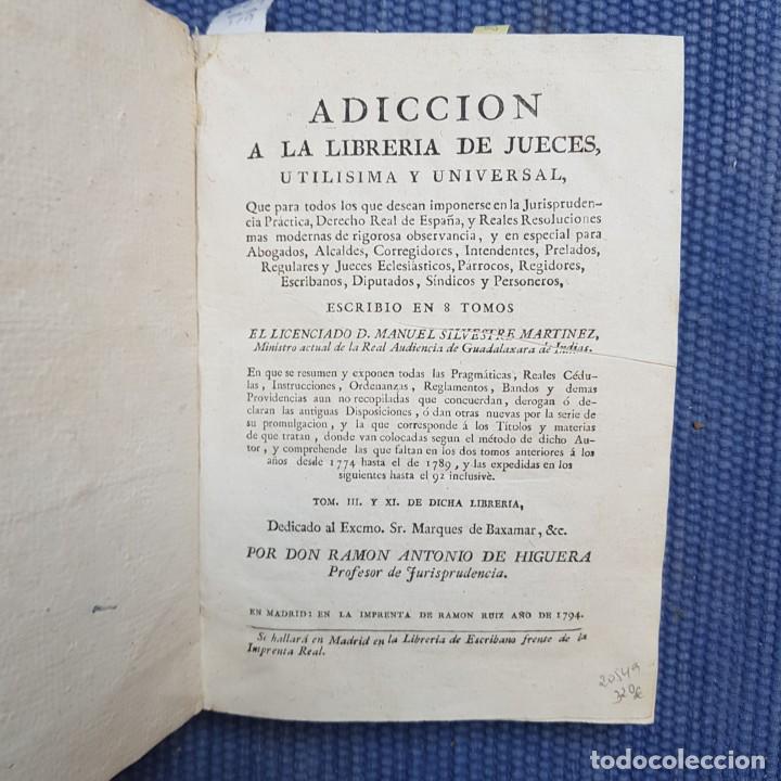 Libros antiguos: Adiccion a la libreria de Jueces utilisima y universal - Foto 2