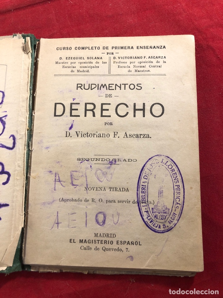 Libros antiguos: Rudimentos de derecho - Foto 2