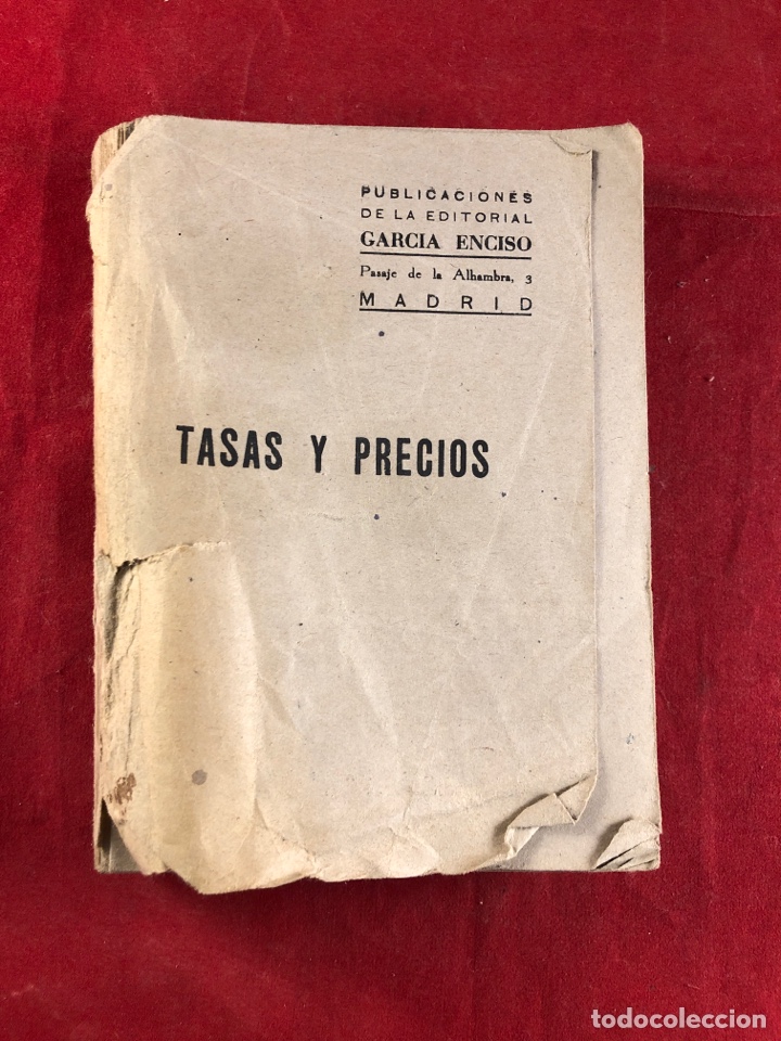 Libros antiguos: TASAS Y PRECIOS