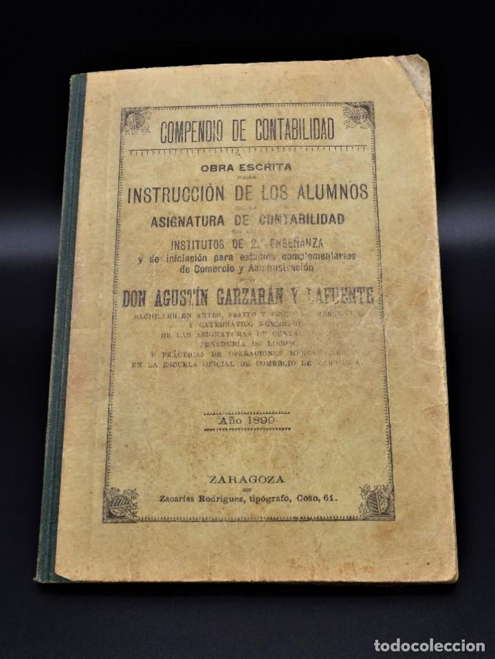 Libros antiguos: Libro, Compendio de Contabilidad a&ntilde;o 1899