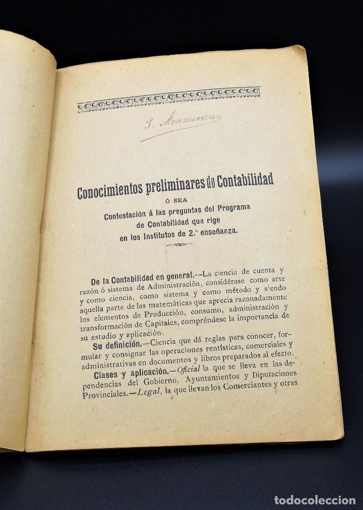 Libros antiguos: Libro, Compendio de Contabilidad a&ntilde;o 1899 - Foto 7