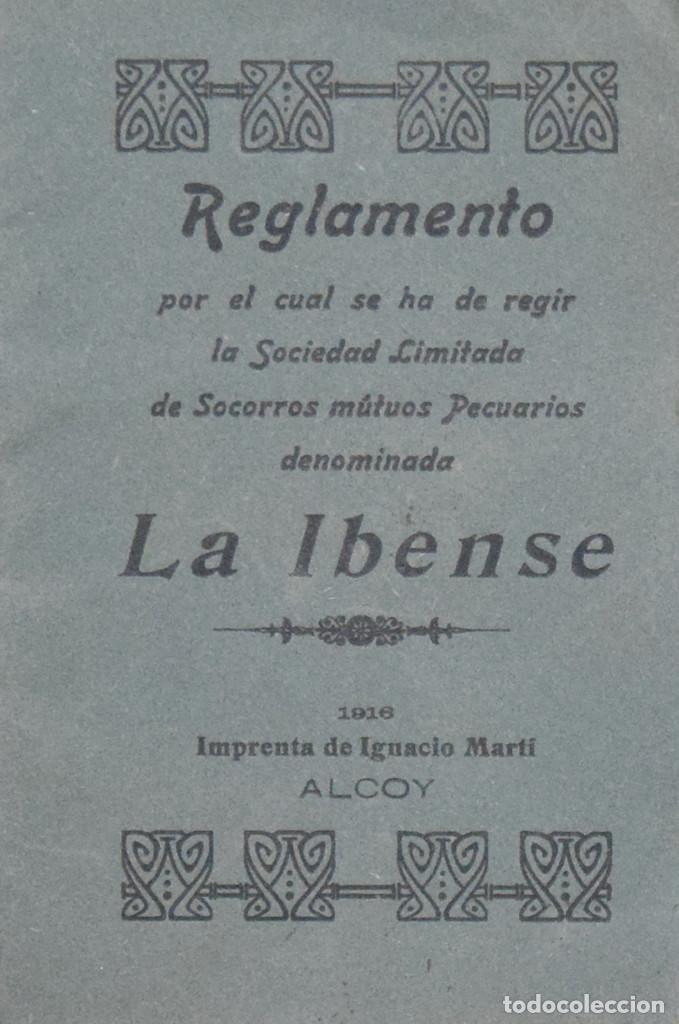 Libros antiguos: REGLAMENTO POR EL CUAL SE HA DE REGIR LA SOCIEDAD LIMITADA DE SOCORROS MUTUOS PECUARIOS DENOMINADA..