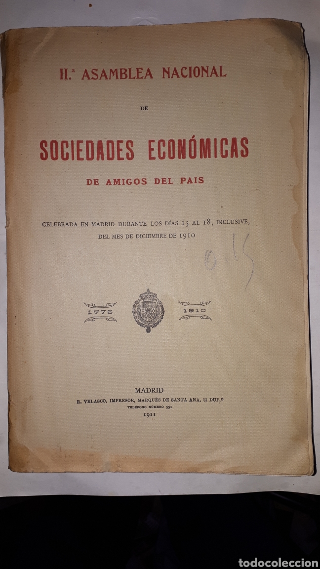 Libros antiguos: II ASAMBLEA NACIONAL DE SOCIEDADES ECON&Oacute;MICAS DE AMIGOS DEL PA&Iacute;S