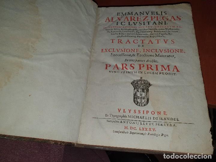 Libri antichi: Emmanuelis alvarez pegas i. C lusitani... tractatus de exclusione.. parts prima, deslandes 1682