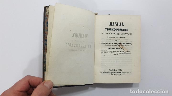 Antiquarische B&uuml;cher: MANUAL DE LOS JUICIOS DE INVENTARIO Y PARTICI&Oacute;N DE HERENCIAS. EUGENIO DE TAPIA. 1856