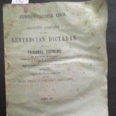 Libros antiguos: JURISPRUDENCIA CIVIL, COLECCION COMPLETA SENTENCIAS DICTADAS SUPREMO, TOMO 65, 1889. Lote 241409175