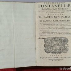 Libros antiguos: TRACTATUS DE PACTIS NUPTIALIBUS. JOANNIS PETRI FONTANELLAE. TOMO 2. 1752.. Lote 242089940
