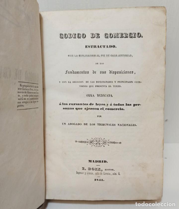 Libros antiguos: &rdquo;C&oacute;digo de Comercio&rdquo; (1841) Edit. I. Boix Editor - Foto 4
