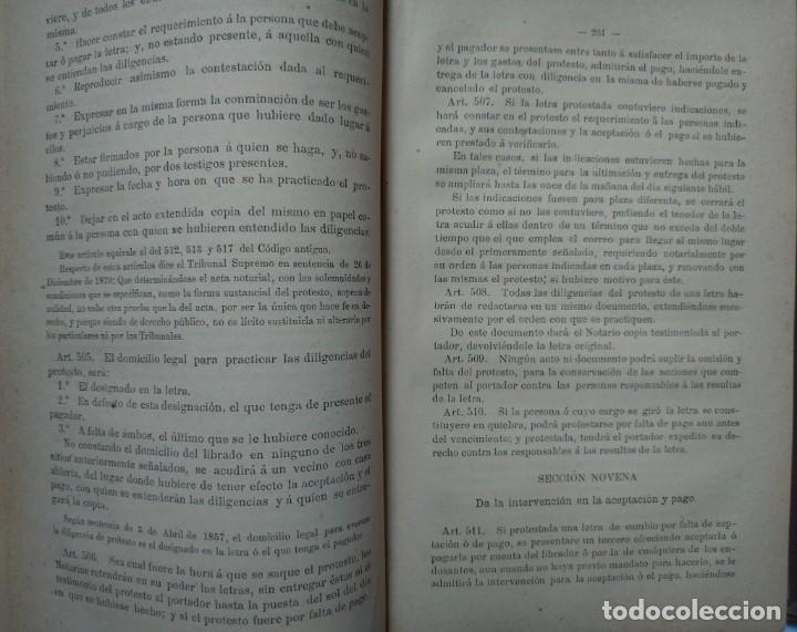 Libros antiguos: C&oacute;digo de comercio . Romero y Gir&oacute;n. (1885) - Foto 3