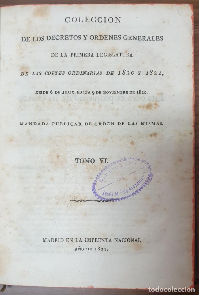 Libri antichi: COLECCION DE LOS DECRETOS Y ORDENES QUE HAN EXPEDIDO LAS CORTES GENERALES 1821 ZW