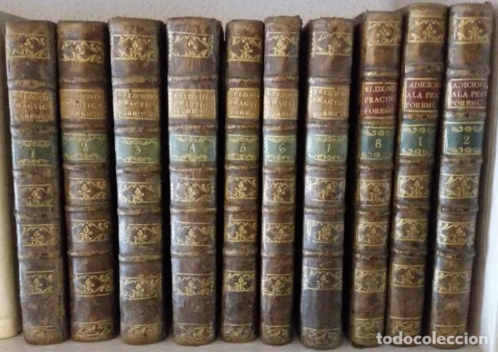 Libros antiguos: 1764 - ELIZONDO - Pr&aacute;ctica universal forense + ADICIONES DE BOADA - 10 tomos, completo - Foto 1
