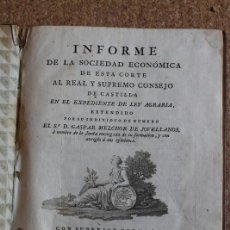 Libros antiguos: INFORME DE LA SOCIEDAD ECONÓMICA DE ESTA CORTE AL REAL Y SUPREMO CONSEJO DE CASTILLA EN EL .... Lote 265218959
