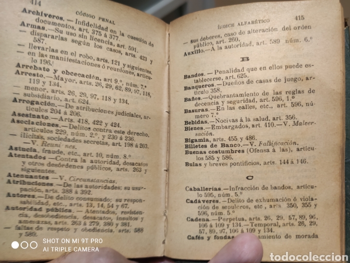 Libros antiguos: C&oacute;digo penal 1909 libro - Foto 6