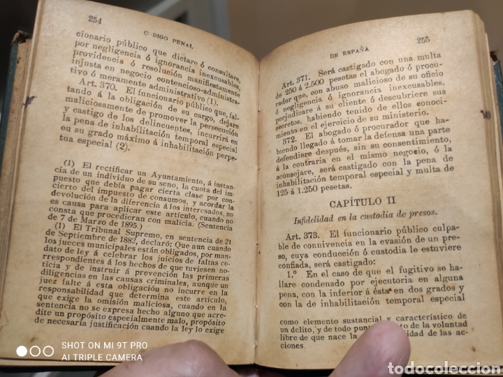 Libros antiguos: C&oacute;digo penal 1909 libro - Foto 7