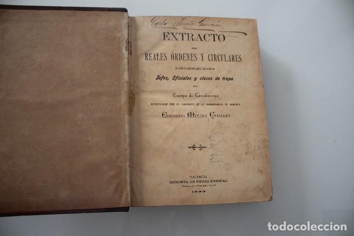 Libros antiguos: REALES ORDENES Y CIRCULARES JEFES OFICIALES Y CUERPO DE TROPA DEL CUERPO CARABINEROS VALENCIA 1893