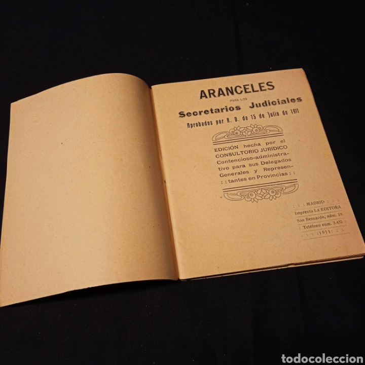 Libri antichi: ARANCELES PARA LOS SECRETARIOS JUDICIALES REAL DECRETO 15 JULIO 1911 #CJ3
