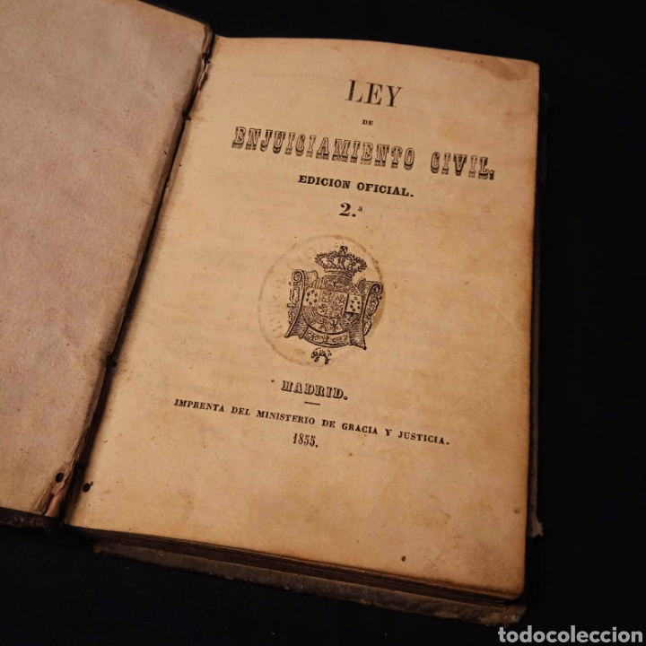Libri antichi: LEY DE ENJUICIAMIENTO CIVIL EDICI&Oacute;N OFICIAL 2A 1855