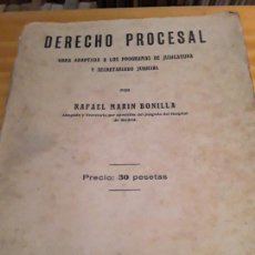 Libros antiguos: DERECHO PROCESAL.RAFAEL MARIN BONILLA.INSTITUTO REUS.1928.719 PAGINAS.