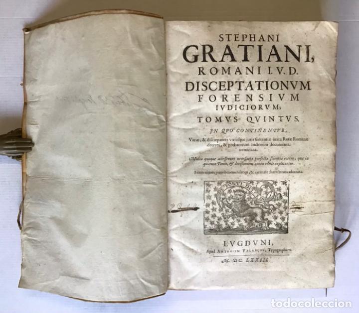 Libros antiguos: STEPHANI GRATIANI, ROMANI I.V.D. DISCEPTATIONUM FORENSIUM IUDICIORUM, TOMUS QUINTUS. In quo... - Foto 1 - 285374793