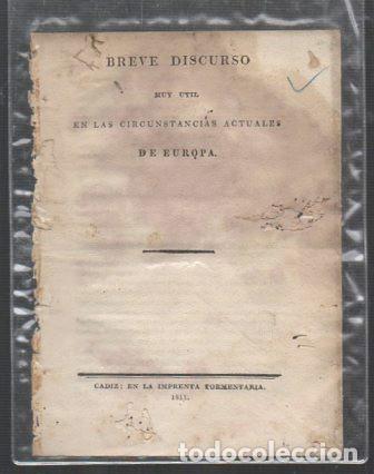 Libros antiguos: BREVE DISCURSO MUY UTIL EN LAS CIRCUNSTANCIAS DE EUROPA - J.D.C.C. - A-CA-3245