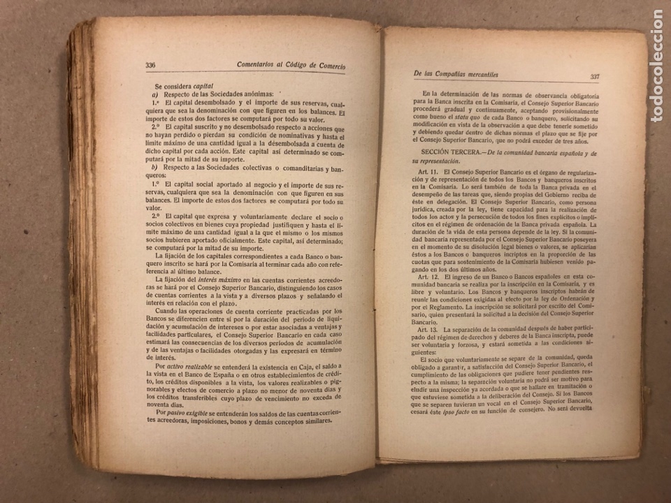 Libros antiguos: COMENTARIOS AL C&Oacute;DIGO DE COMERCIO. JOS&Eacute; M&ordf;. G. DE ECHAVARRI Y VIVANCO. 5 TOMOS. 1925 - Foto 12