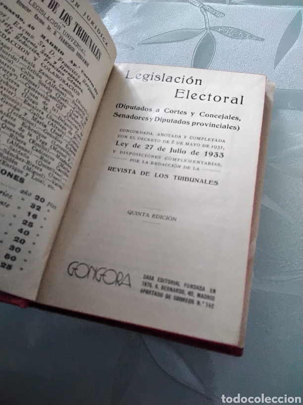 Libros antiguos: Legislaci&oacute;n Electoral 1933 - Foto 2