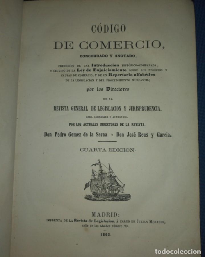 Libros antiguos: CODIGO DE COMERCIO, CONCORDADO Y ANOTADO - Foto 1