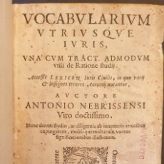 Libros antiguos: AÑO 1597 - ANTONIO DE NEBRIJA (ANTONIO NEBRISSENSI) - VOCABULARIUM UTRIUSQUE IURIS.. Lote 314423933